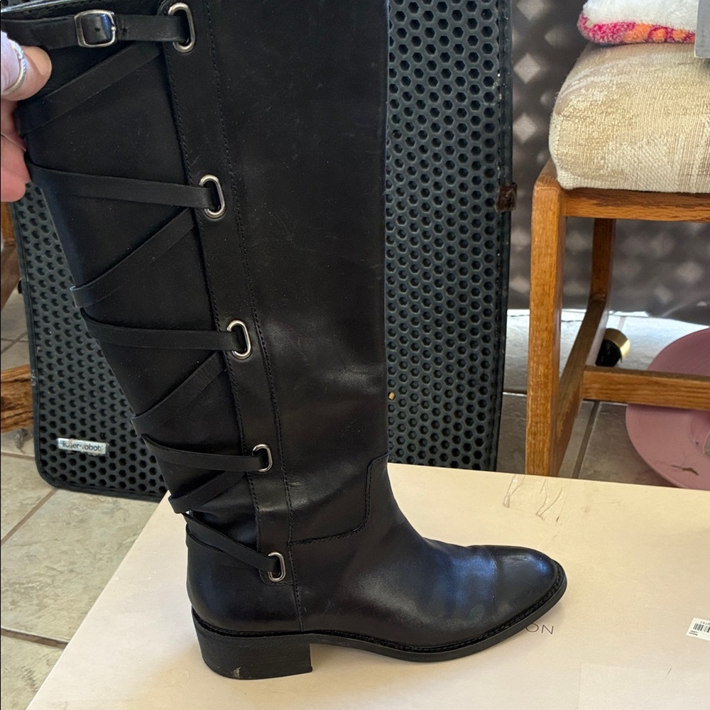 BCBG Black Lace Up Boots